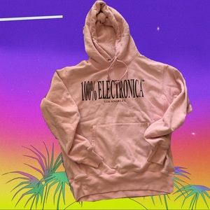 100% Electronica Champion® Logo Hoodie PINK